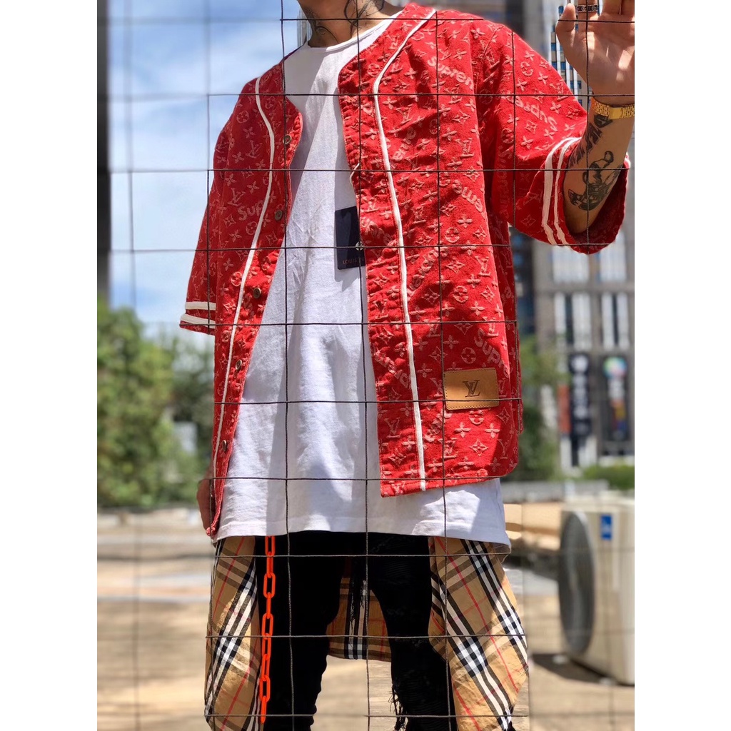 Áo Louis Vuitton x Supreme Jerney BaseBall FW21