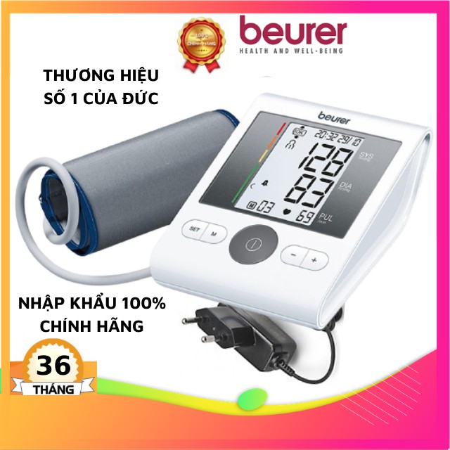 Máy đo huyết áp bắp tay tự động Beurer BM28A, máy đo huyết áp đức, hẹn giờ đo, máy đo huyết áp sạc pin,