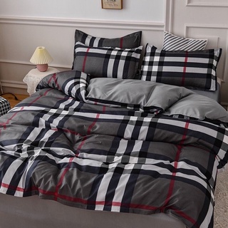 Bộ chăn ga gối caro bàn cờ cotton poly