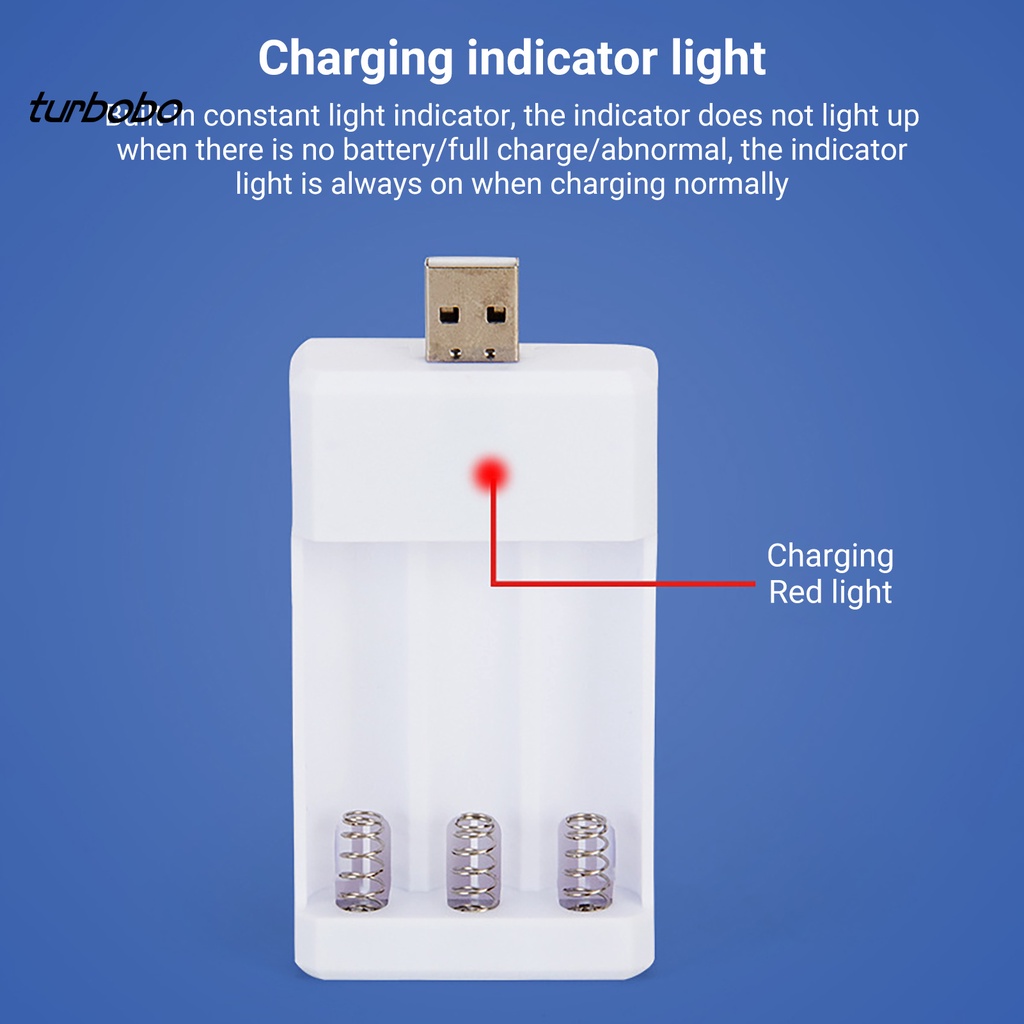 Thiết bị sạc pin 3 ngăn USB AA/AAA tiện dụng
