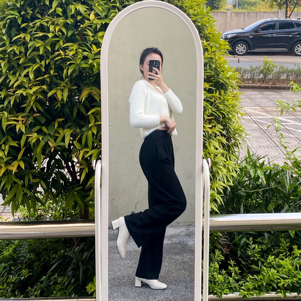 Quần ống rộng Gamyy cạp cao chất vải đẹp culottes suông nữ mặc kéo dài chân