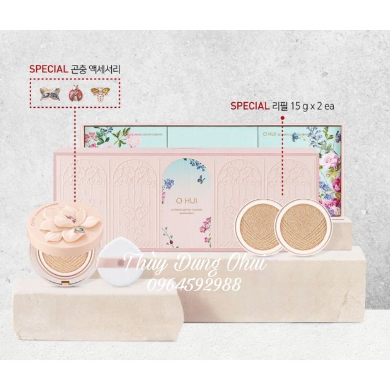 Set Phấn Nền Đa Tính Năng OHUI ULTIMATE COVER CUSHION SPECIAL EDITION SPF50+/PA +++