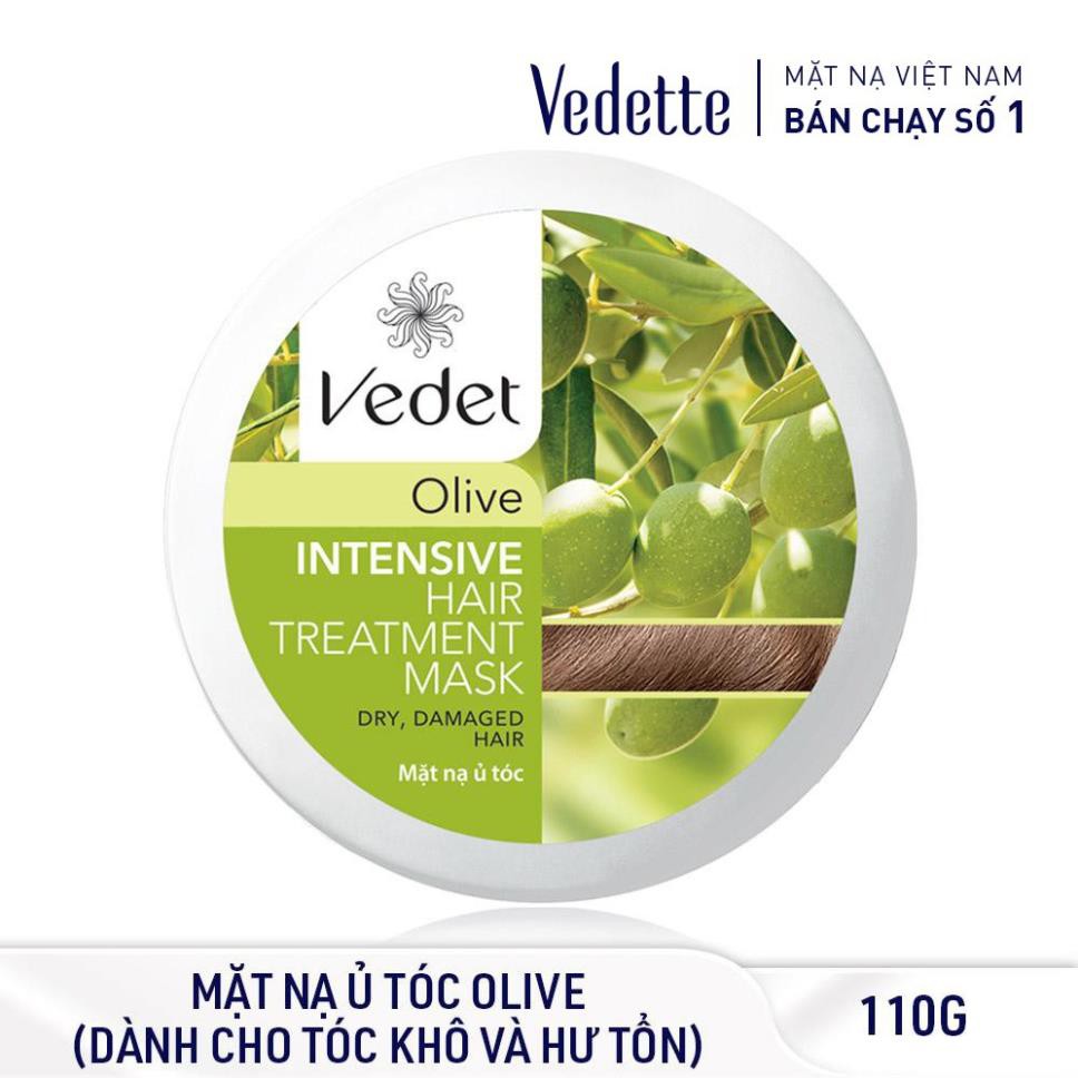 [Free Ship] Bộ Mặt Nạ Chăm Sóc Da và Tóc Toàn Diện VEDETTE - Mặt Nạ Đất Sét 145g & Ủ Tóc Olive 110g