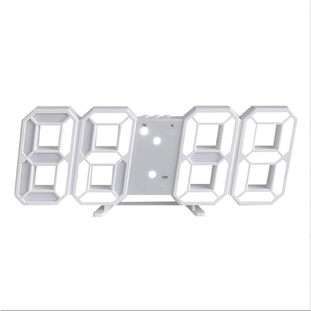 Đồng hồ led 3D thông minh để bàn treo tường báo thức cao cấp chính hãng D-ZINER H01 trang trí nhà cửa