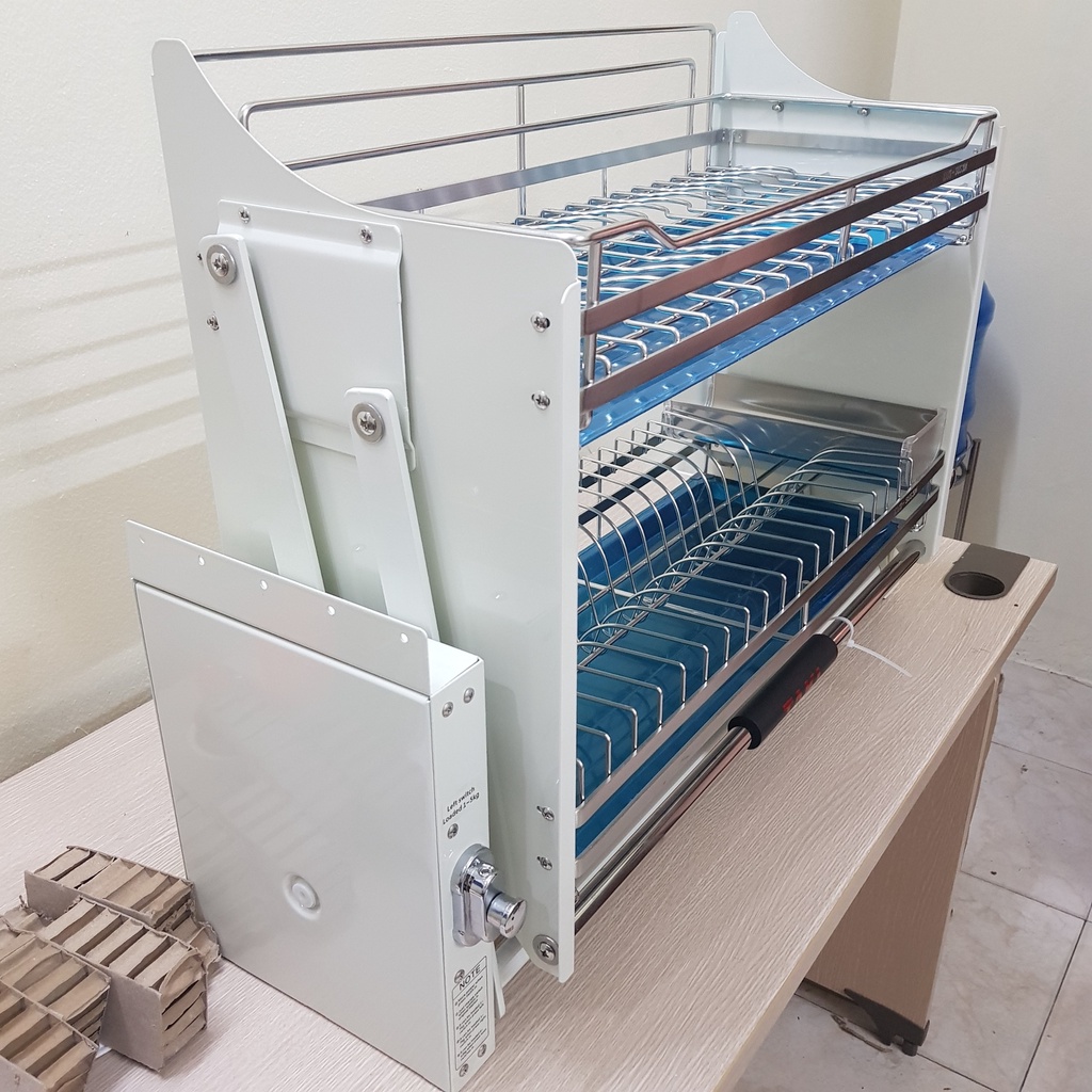 Giá Bát Nâng Hạ, Kệ Chén Nâng Hạ TAKI Mẫu Mới 2023 INOX Không Gỉ 304 - Bảo Hành Vĩnh Viễn - Có Thợ Lắp