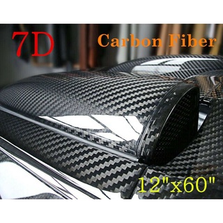 Miếng dán vinyl sợi carbon 7D màu đen chống thấm nước trang trí xe hơi