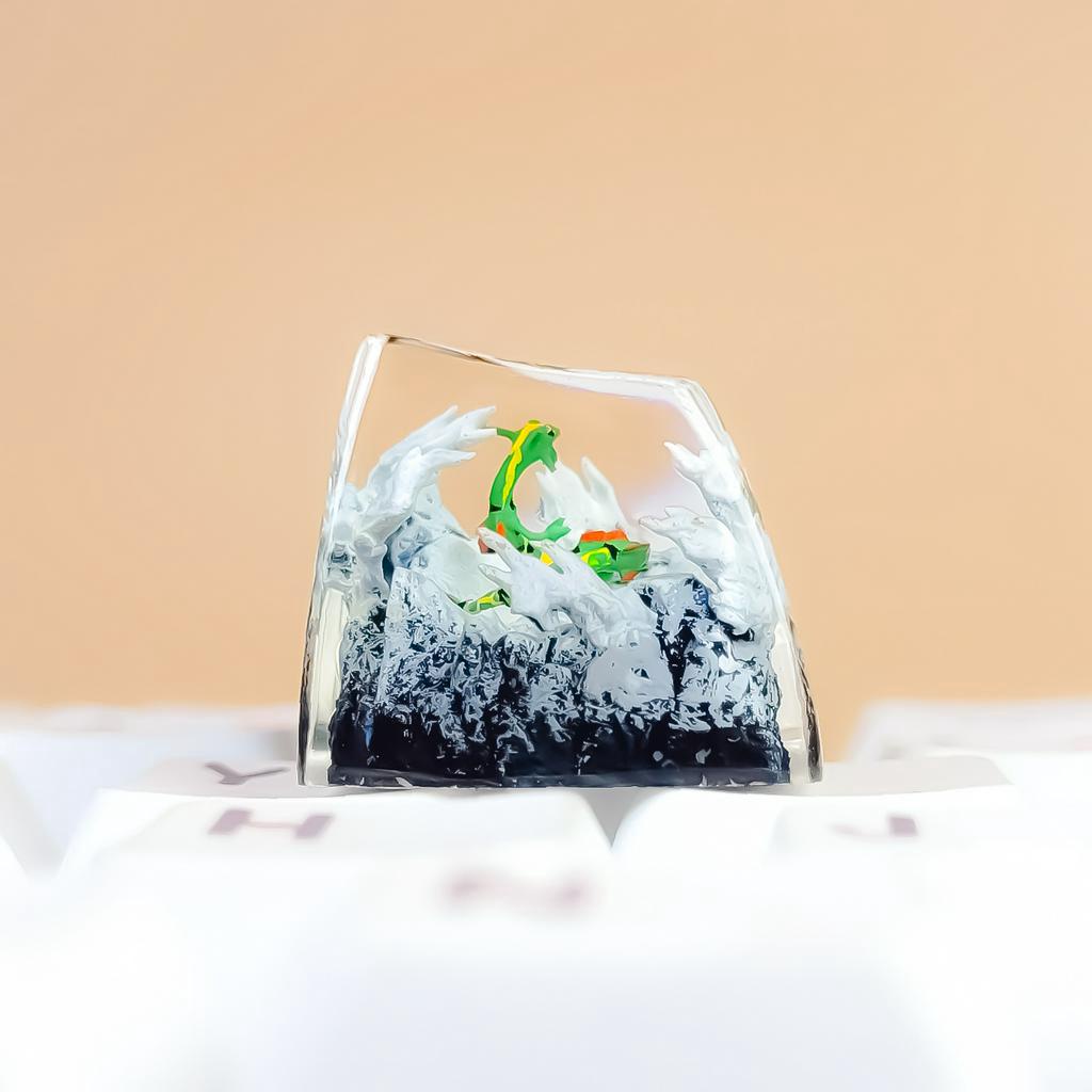 Nút bàn phím Pokemon, nút bàn phím Rayquaza, Bàn phím nhân vật hoạt hình - Rayquaza keycap, POKÉMON Artisan Keycap