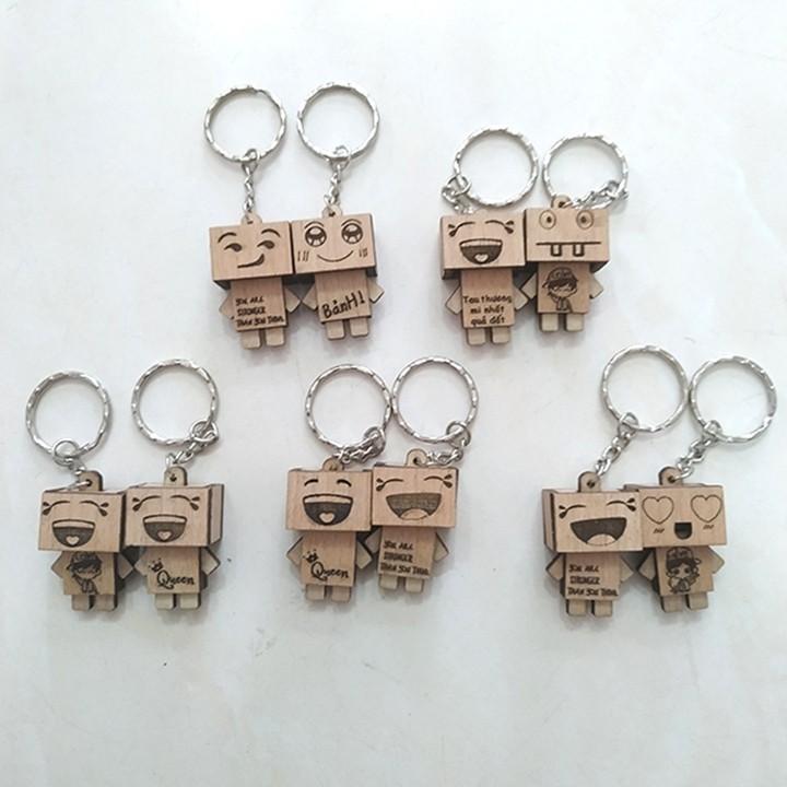 Combo 44 móc khóa người gỗ Danbo (Sỉ 9k)