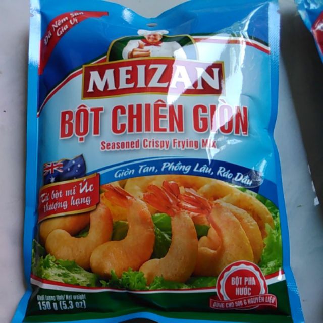 Combo 2 bịch 150 gram Meizan bột chiên giòn đã nêm sẵn gia vị giòn tan phồng lâu ráo dầu 150g bột mì Úc thượng hạng