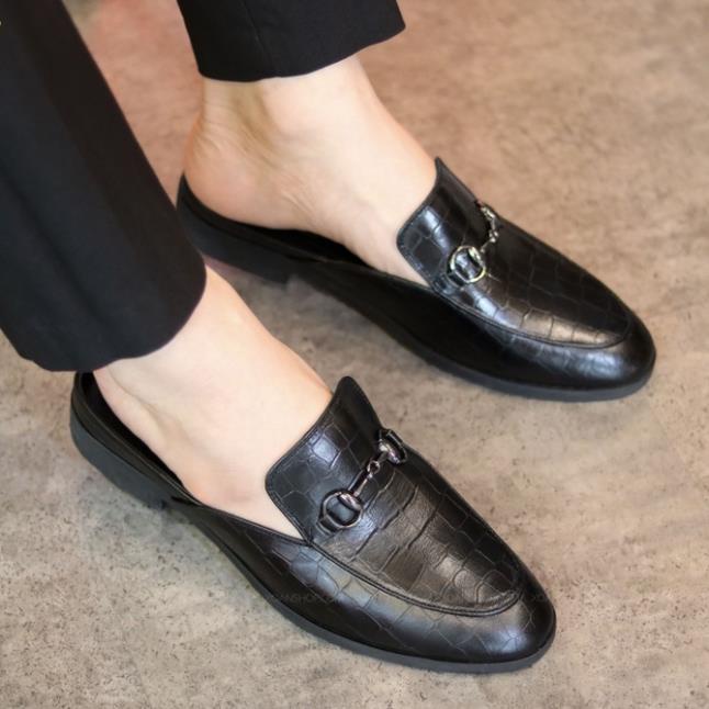 Sục nam da bò - giày hở gót nam - lịch lãm  mã s002