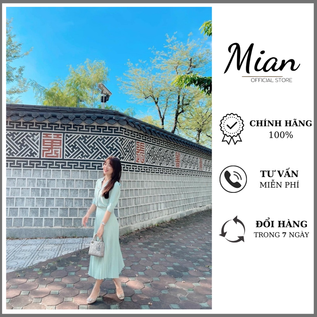 Set áo chân váy xếp ly Mian - Phong cách Hàn Quốc
