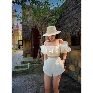 Áo Trễ vai bèo croptop