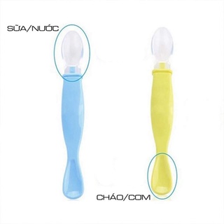Set 2 thìa ăn dặm silicon 2 đầu cho bé