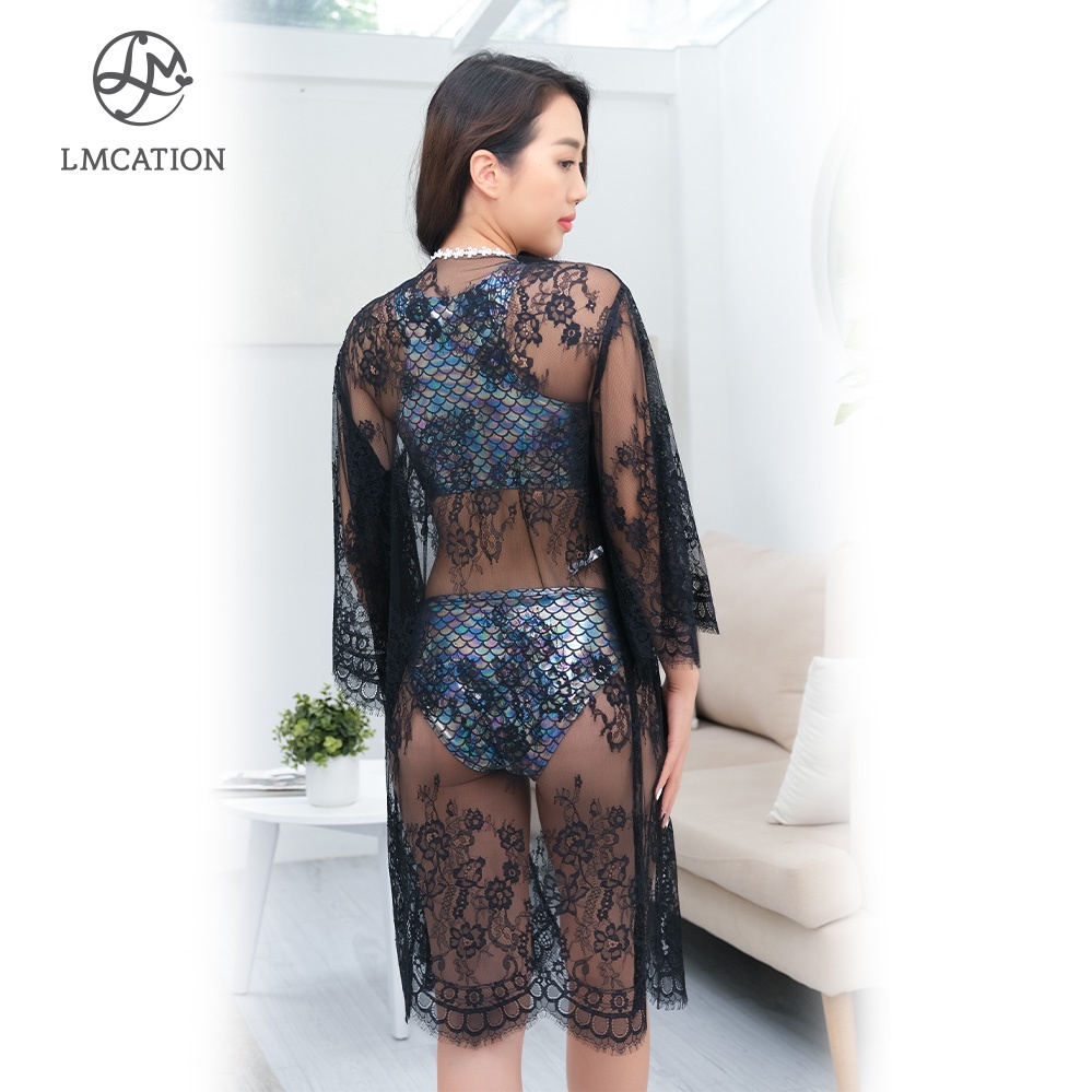 Áo Kimono Ren LMcation Lily - Đen