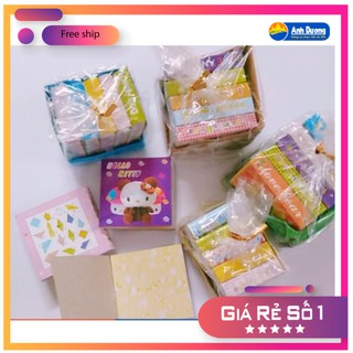 Hộp 5 tập giấy xếp hạc 4 x 4 Cm