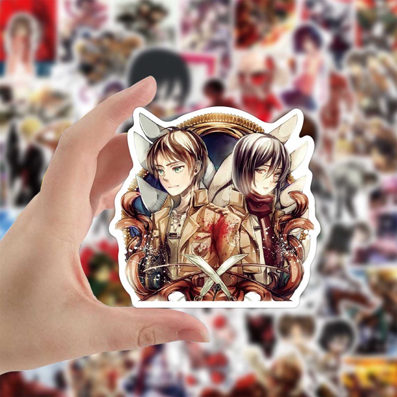 Tmdbyx Bộ 50 Miếng Dán Trang Trí Hình Anime Attack On Titan