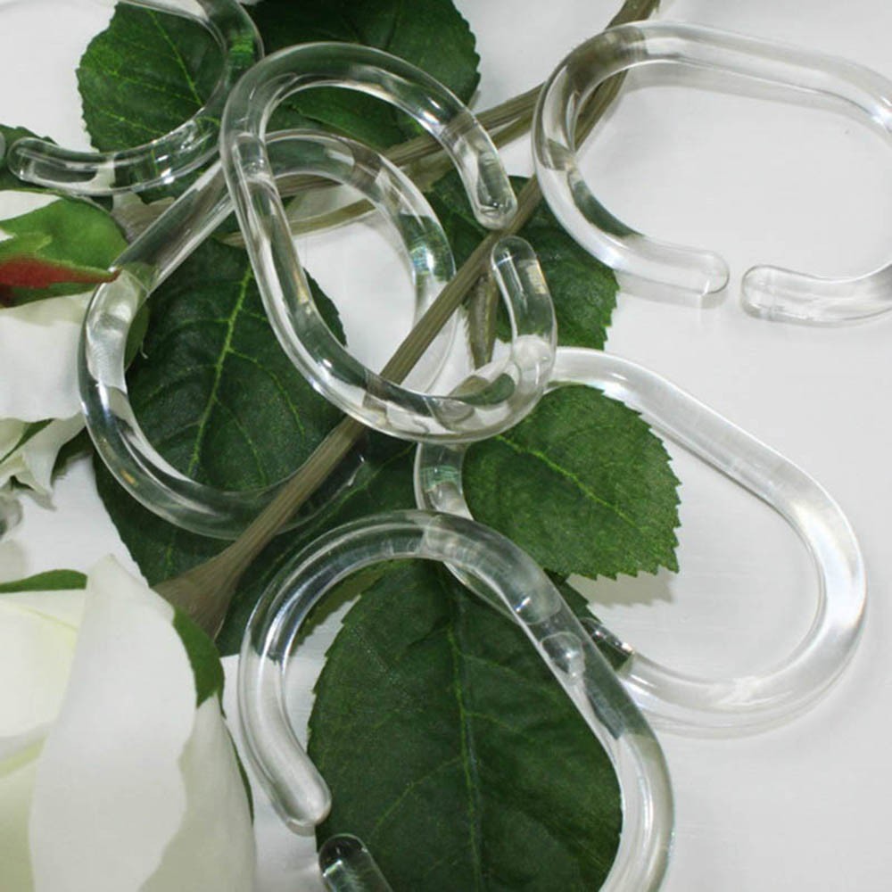 EPOCH 12 Móc Treo Rèm Nhà Tắm Bằng Nhựa Trong Suốt