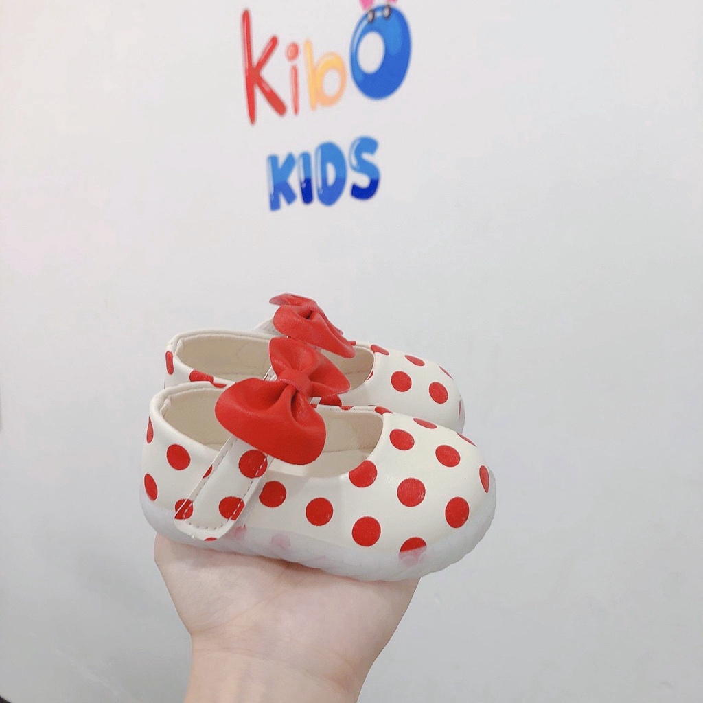 iày Bé Gái - Giày búp bê da mềm phong cách Vintage Hàn Quốc có quai dán BB446 (có ảnh thật)