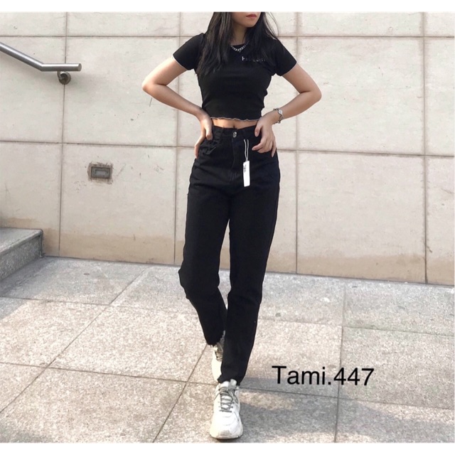 Quần Baggy JEANS ĐEN TRƠN