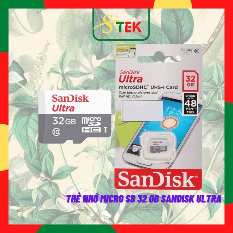 Thẻ nhớ Micro Sdhc Sandisk Ultra 32gb Chuyên Dùng Cho Camera Điện Thoại