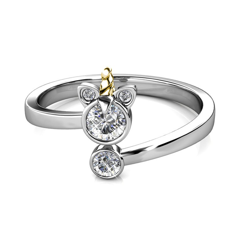 Nhẫn bạc ý 925 pha lê Swarovski Free size DRS0084