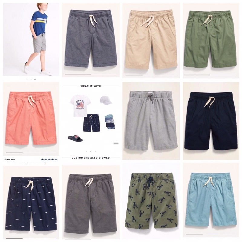 Quần short bé trai kaki