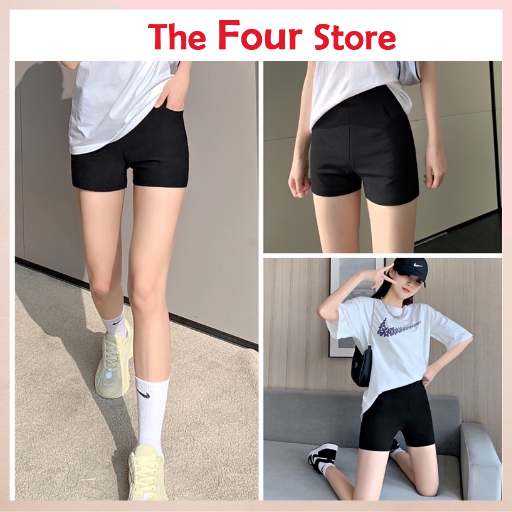 Quần Legging Đùi Yoga Black Funoff Short Biker Short Dáng Ngắn Nữ Nâng Mông Mùa Hè Năng Động