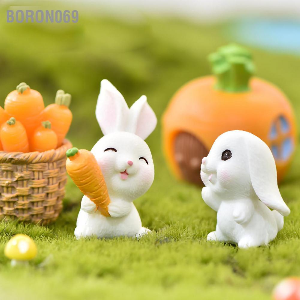 Boron069 Resin Figurine Lifelike Odorless Cute Cartoon Decorative Small Statue Ornament for Garden Living Room Bedroom