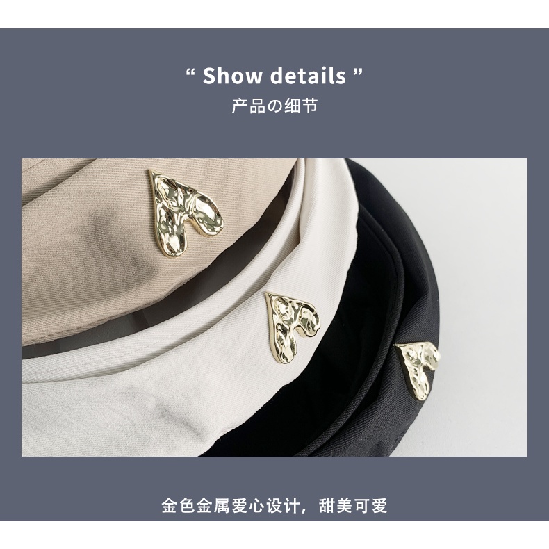 Mũ Beret Hình Trái Tim Phong Cách Hàn Quốc Ngọt Ngào Cho Nữ