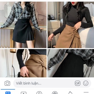 Chân váy đen vàng