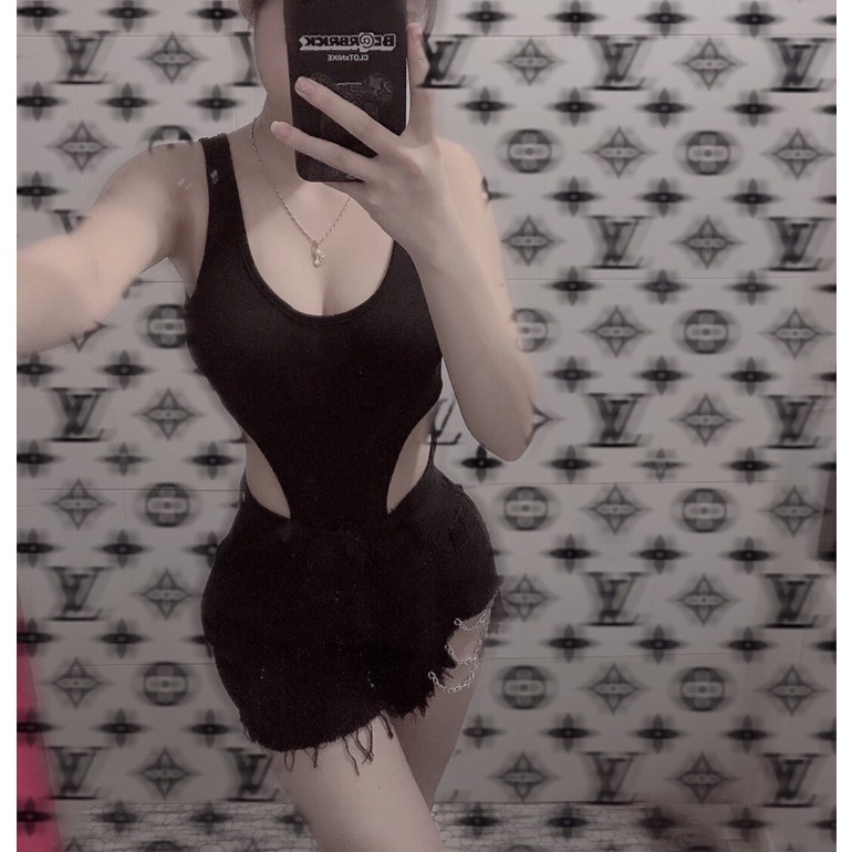 Áo bodysuit khoét eo cao