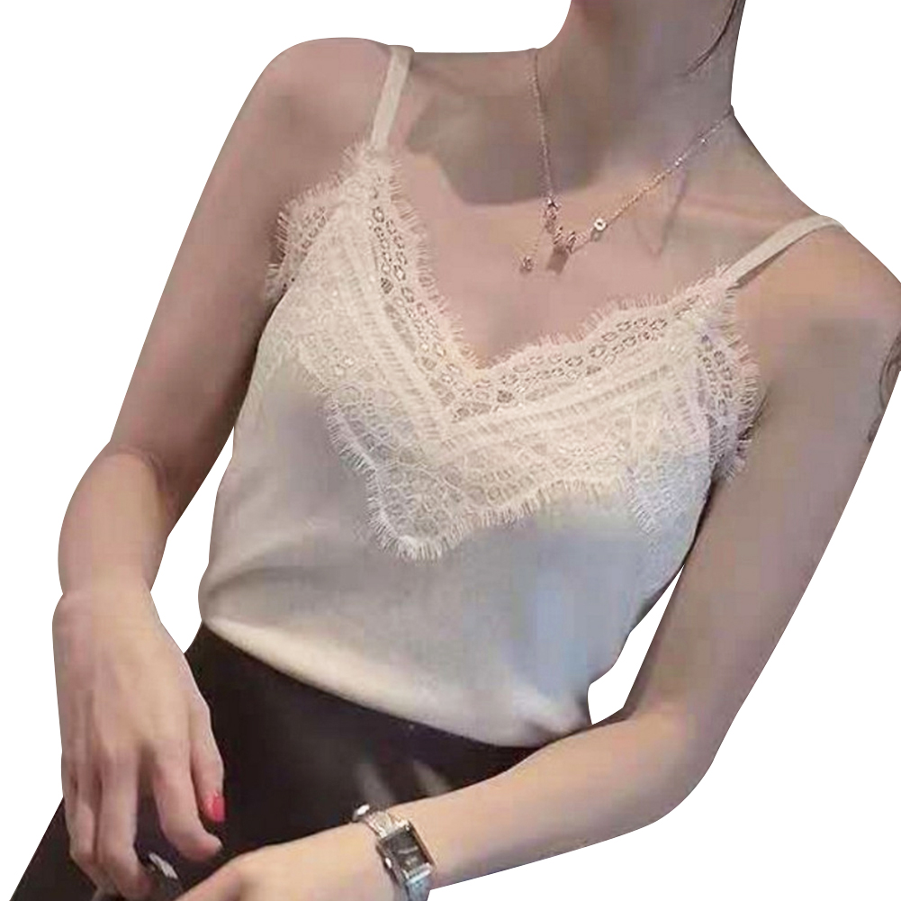 Áo Sát Nách Phối Ren Hoa Thiết Kế Cổ Chữ V Quyến Rũ | BigBuy360 - bigbuy360.vn