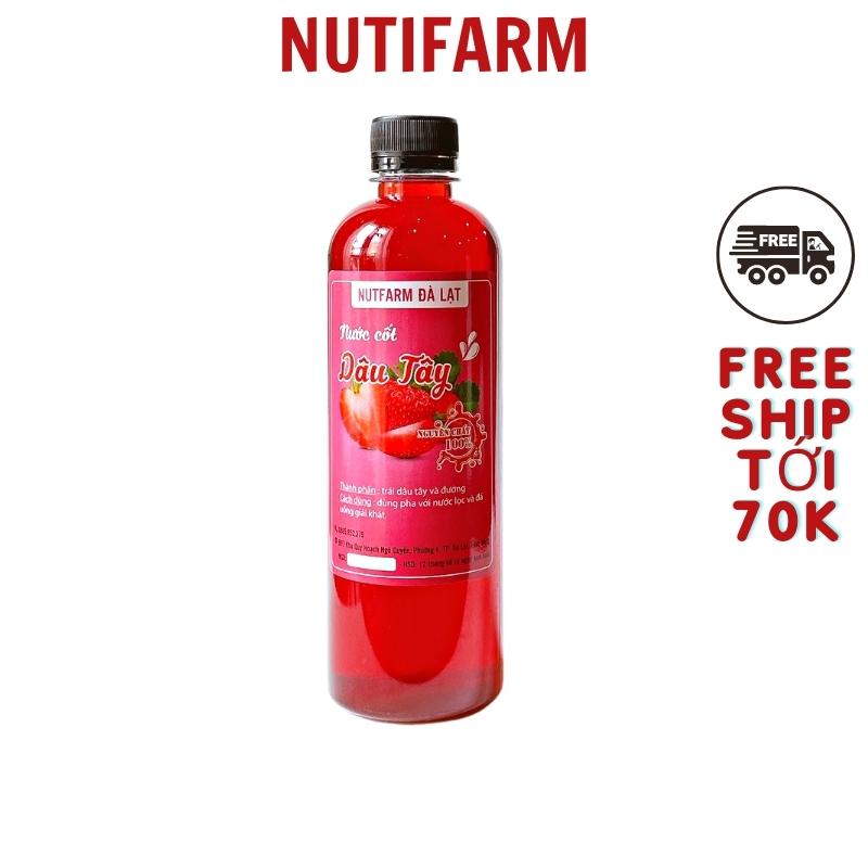 Nước cốt dâu tây nguyên chất 500ml NutiFarm - Siro dâu tây đặc sản đà lạt