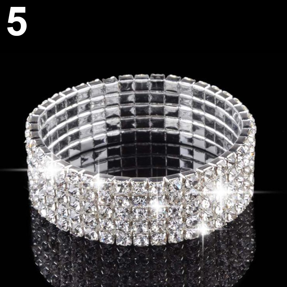 Vòng tay hợp kim đính đá nhiều lớp lấp lánh cho nữ | BigBuy360 - bigbuy360.vn