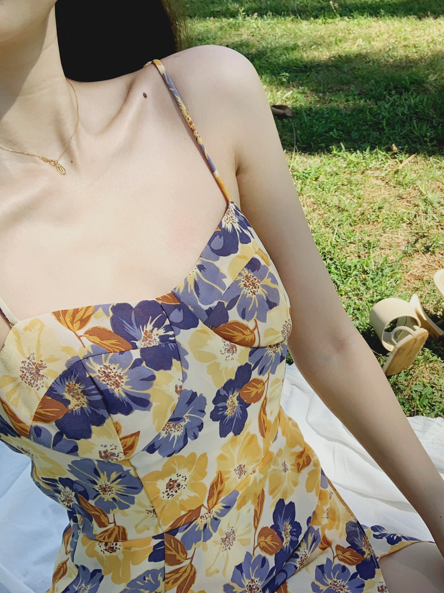 💜Ở bước đều💜 | Đầm Voan Hoa Xẻ Tà Thời Trang Biển Cho Nữ