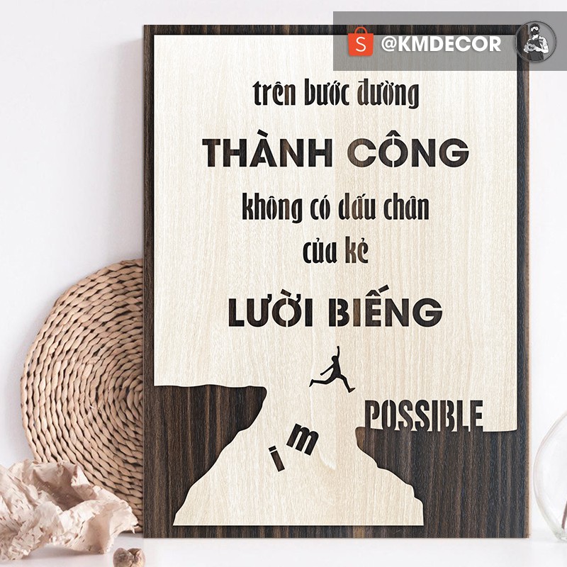 [ Bảng trang trí Handmade ] Tranh treo tường gỗ tạo động lực trang trí phòng làm việc [trên bước đường thành cô