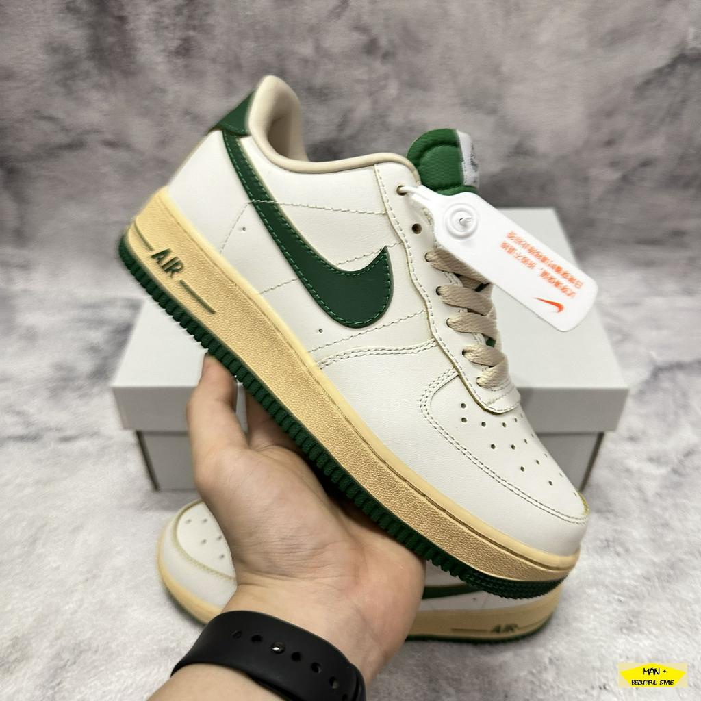 Giày Air Force 1 Low Vintage Gorge Green trắng kem, giày AF1 trắng vệt xanh mẫu mới 2023 dành cho nam nữ