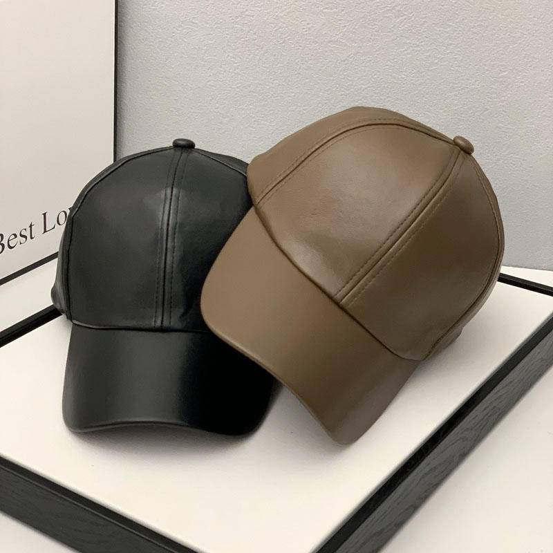 Mũ lưỡi trai chất liệu da PU phong cách Hàn Quốc cho cả gia đình