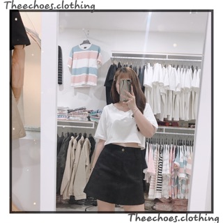 Croptop cổ tim ( Trắng/Đen/Tím)