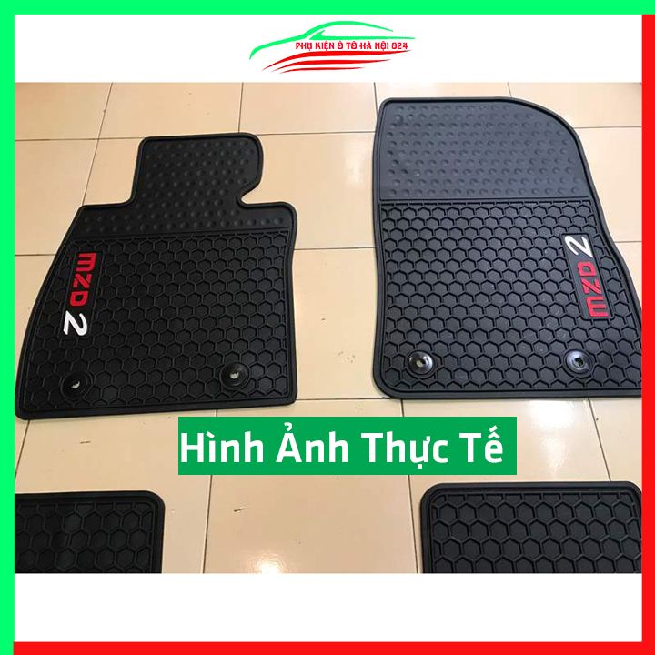 Thảm lót sàn cao su cho xe Mazda 2 2015-2021 Mẫu 2 hàng chuẩn theo xe chịu lực tốt