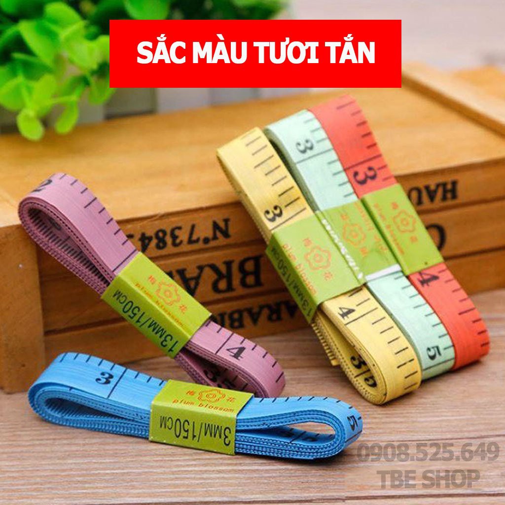 Thước Dây 1.5m ( 150 cm ) Đo 3 Vòng Nhiều Màu Sắc