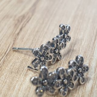 Hoa tai bạc s925 hoa 5 cánh đá