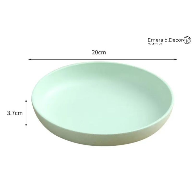 Đĩa nhựa lúa mạch tròn to 20cm, đĩa đựng thức ăn rộng tròn gọn nhẹ