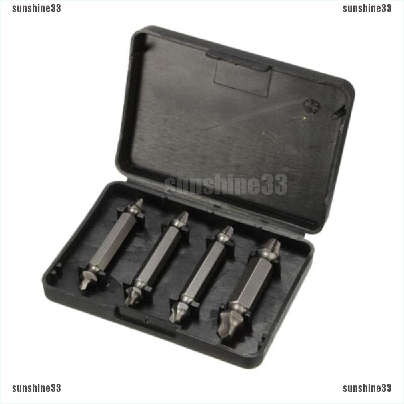 Set 4 Mũi Khoan Tháo Ốc Vít Bị Hư Bằng Thép Không Gỉ