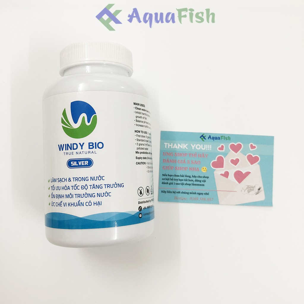 Men Vi Sinh Windy Bio Lọ 100gr Giúp Làm Trong Nước Hồ Cá Koi, Phân Hủy Chất Thải, Thức Ăn Thừa Của Cá (dạng bột)