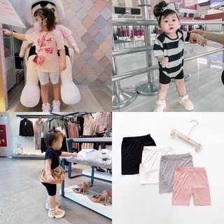 Quần đùi lửng Legging chất len tăm cho bé gái 8-18kg