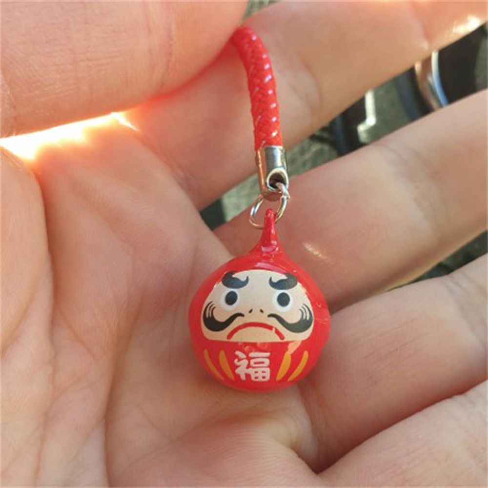 Móc khóa hình daruma gắn chuông nhiều màu xinh xắn