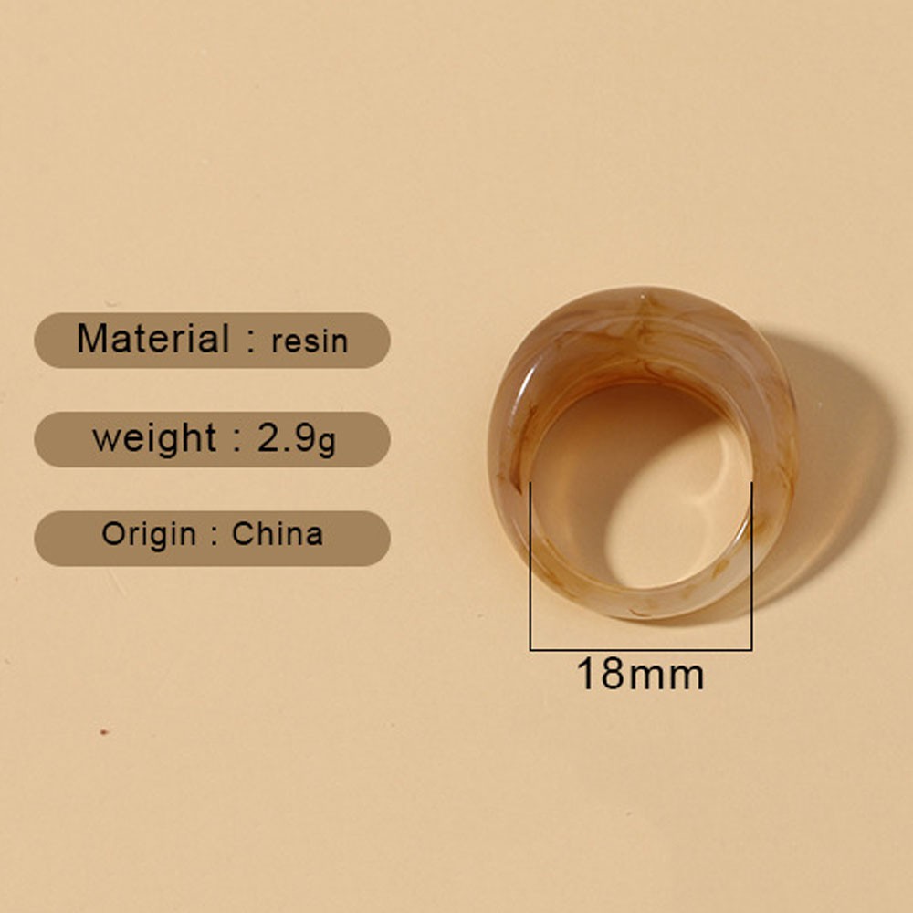 [Khuyến mãi đặc biệt] Nhẫn Nhựa Trang Sức Resin Nhiều Màu Sắc Phong Cách Vintage