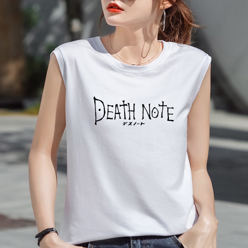 Áo Thun Không Tay In Hình Death Note Thời Trang Đường Phố 2022 Dành Cho Nữ