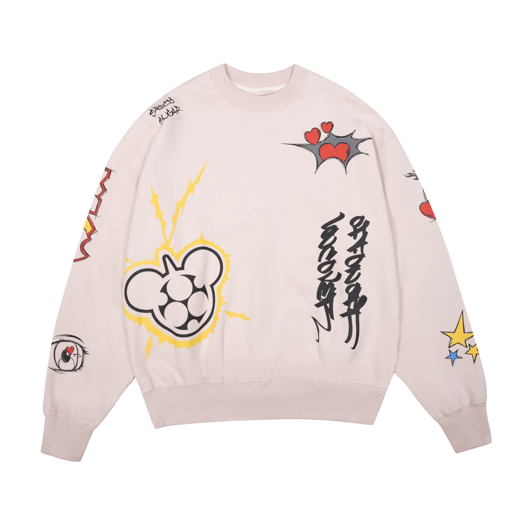 Áo dài tay nam LICKED COLLAB SWEATER PINK PASTEL